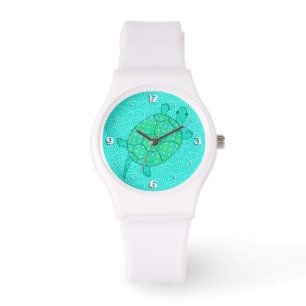 Montre Tortue tourbée arabesque - nuances de vert