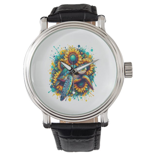 Montre Tortue tournesol (devant)