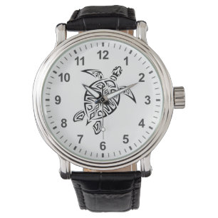 Montre Tortue Tribale Noire Et Blanc