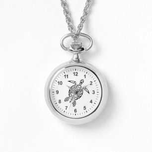 Montre Tortue Tribale Noire Et Blanc