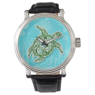 Montre Tortue verte sous l'eau