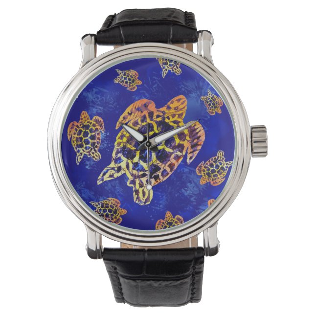 Montre Tortues marines Batik Art Africain (devant)