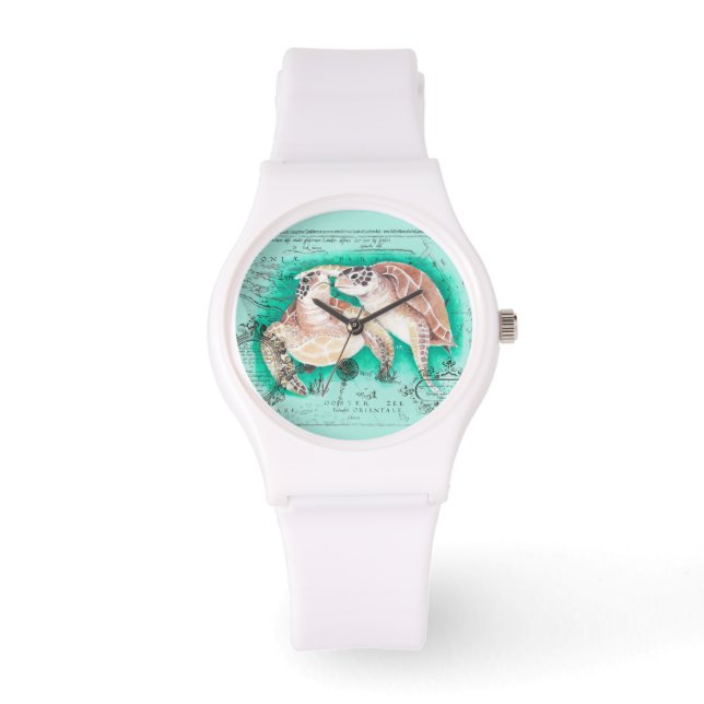 Montre Tortues marines Turquoise (Recto)