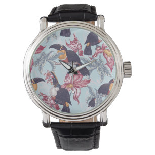 Montre Toucans À Fleurs Exotiques