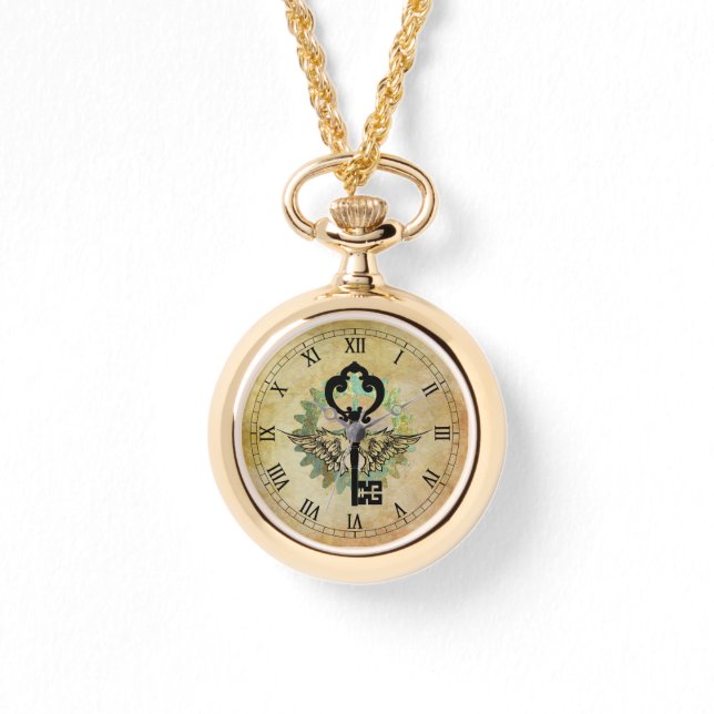 Montre Touche aile Steampunk & Roue Cog (Recto)