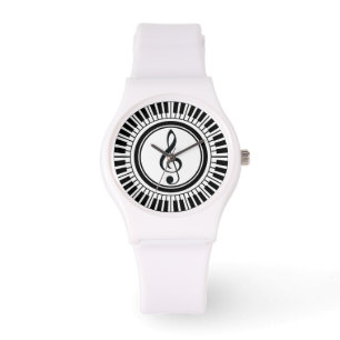 Montre Touches de piano circulaires et Clé de fer