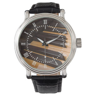 Montre Touches de piano en bois