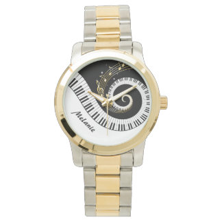 Montre Touches de piano personnalisables et notes de musi