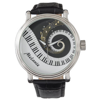 Montre Touches de piano personnalisables et notes de musi