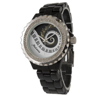 Montre Touches de piano personnalisables et notes de musi