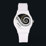 Montre Touches de piano personnalisables et notes de musi<br><div class="desc">Personnalisé Design musical inhabituel avec touches de piano tourbillonnantes avec notes de musique dorée qui sortent du centre des touches. Cette conception ferait le cadeau parfait pour les amateurs de piano et est disponible sur une collection de cadeaux et de produits en papier.</div>