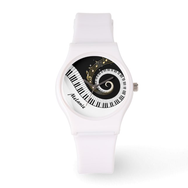 Montre Touches de piano personnalisables et notes de musi (Recto)