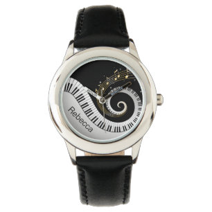 Montre Touches de piano personnalisées et notes de musiq