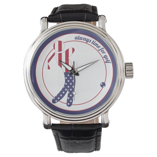 Montre Toujours du temps pour le golf - American Flag Gol (devant)