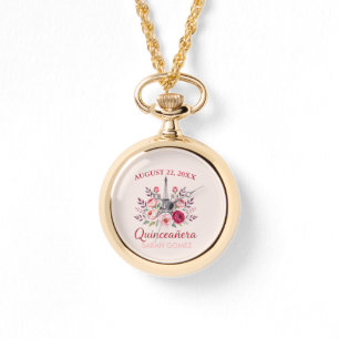 Montre tour eiffel fleurie quinceanera