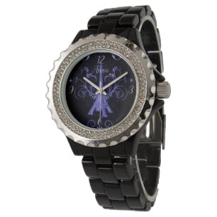 Montre Tour Eiffel Flore violet