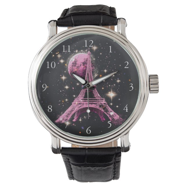 Montre Tour Eiffel Nuit Lune           (devant)