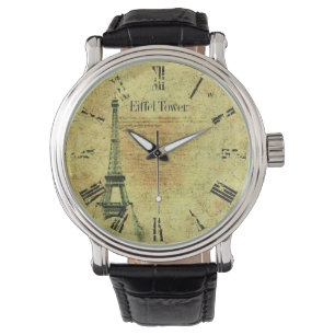 Montre Tour Eiffel vintage s'est fané les chiffres