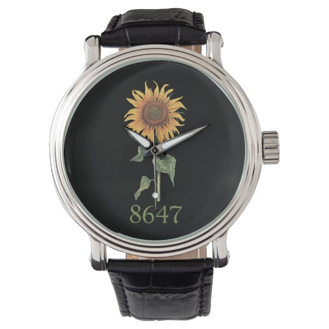 Montre Tournesol 8647 86 47 Subtle Anti Trump Floral Boho (devant)