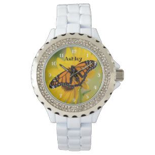 Montre Tournesol de papillon de monarque