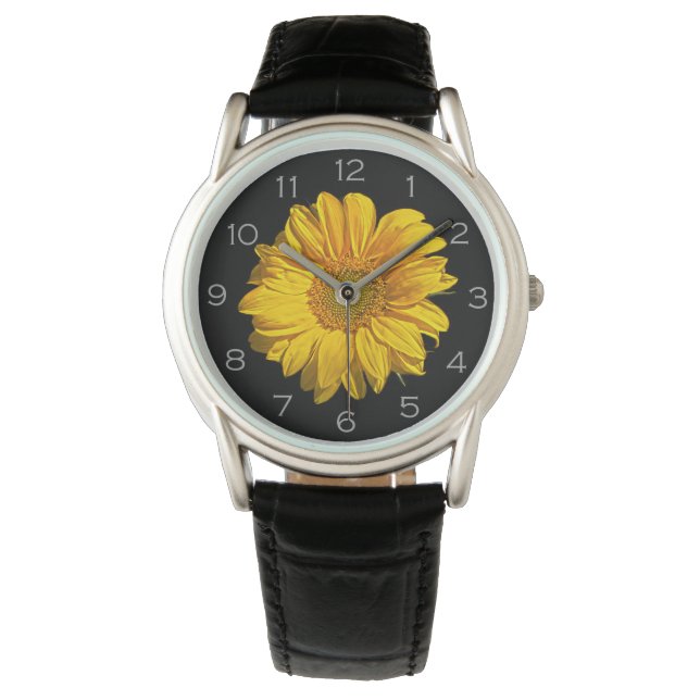 Montre Tournesol gris Nombre avec (devant)