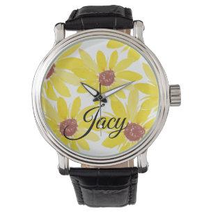 Montre Tournesols Aquarelle Florales Fête Des Mères