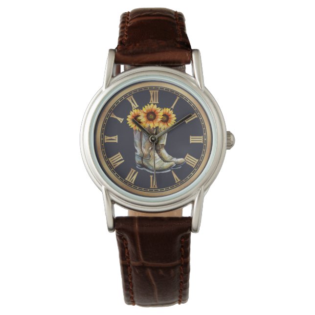 Montre Tournesols & Bottes de Cowboy (devant)