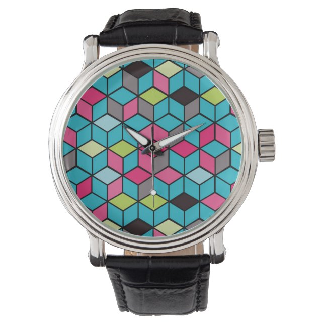 Montre Tourqouise et Pink Cube (devant)