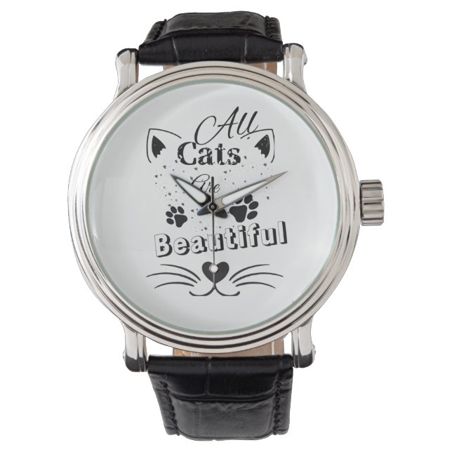 Montre Tous les chats sont beaux – Design de chat mignon  (devant)