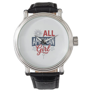 Montre Toute fille américaine conception de t-shirt vinta