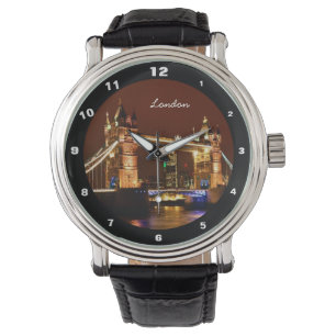 Montre Tower Bridge, Londres à la nuit, Angleterre (Royau