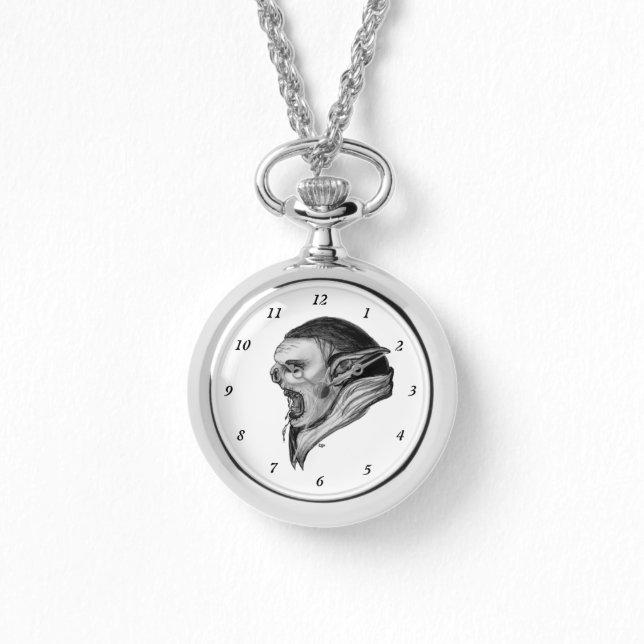 Montre Tracer le design noir et blanc (Recto)