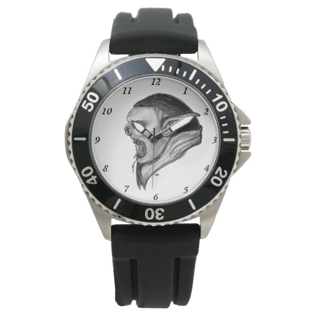 Montre Tracer le design noir et blanc (devant)