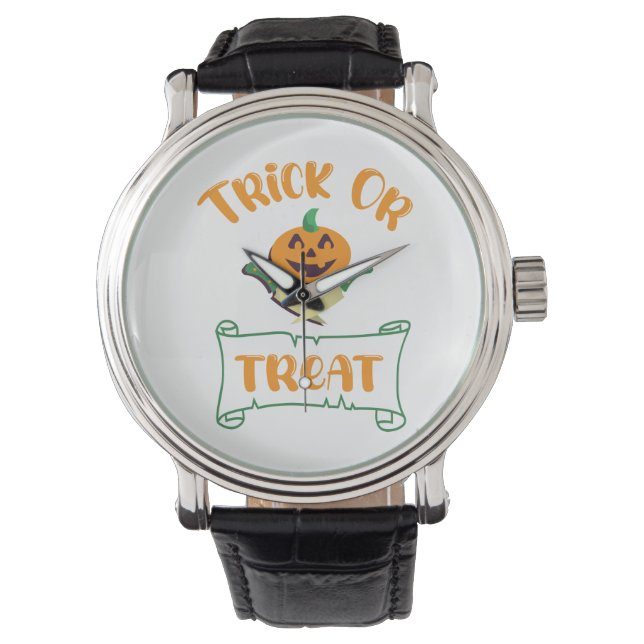 Montre Tracer ou traiter les os croisés Halloween visage  (devant)
