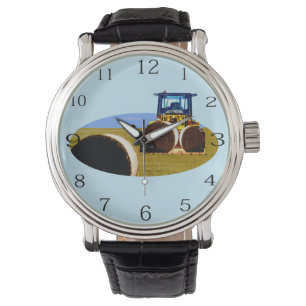 Montre Tracteur Avec Peinture À L'Huile De Balles De Foin