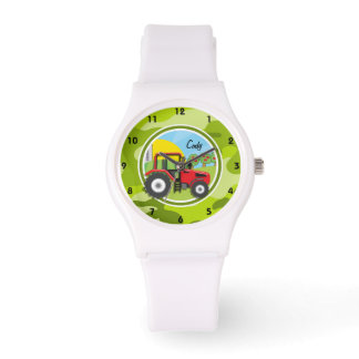 Montre Tracteur rouge; camo vert vif, camouflage