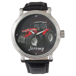 Montre Tracteur rouge moderne