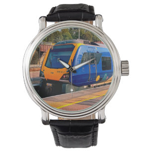 Montre Train bleu et jaune