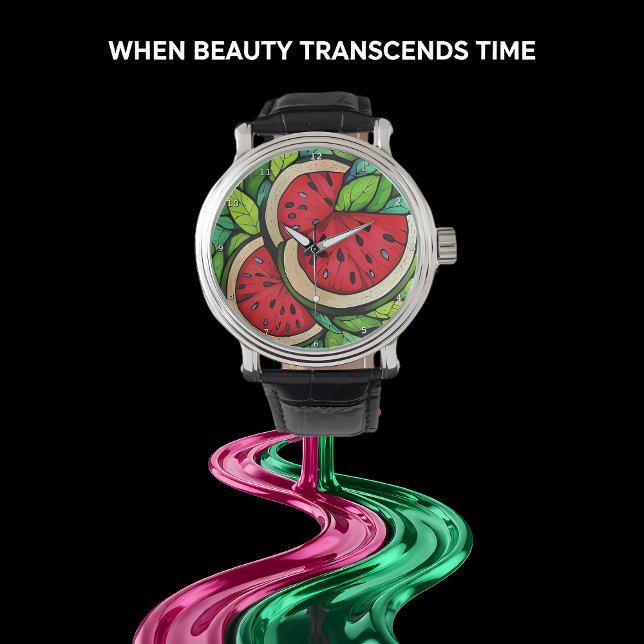 Montre Tranche de l'été sucré" - Mur de pastèque  (Créateur téléchargé)