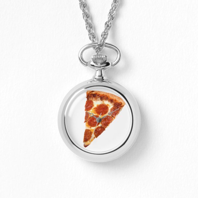 Montre tranche de pizza pepperoni classique de SlipperyJo (Recto)