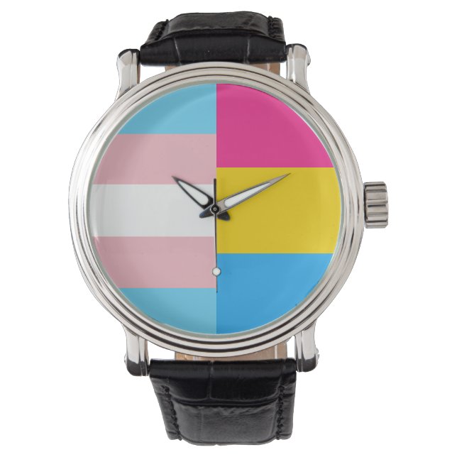Montre Transgender Pansexual Dual Pride Flag (devant)