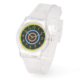 Montre transparente colorée élégante pour femmes e