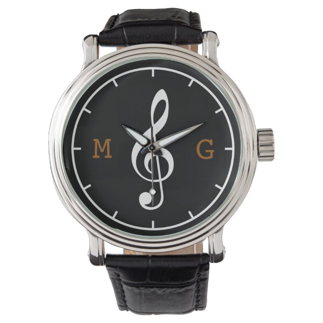 Montre Treble Clef Note temps personnalisé Musique (devant)
