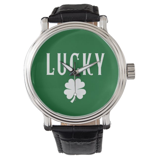 Montre Trèfle à quatre feuilles Chanceux St Patrick  (devant)