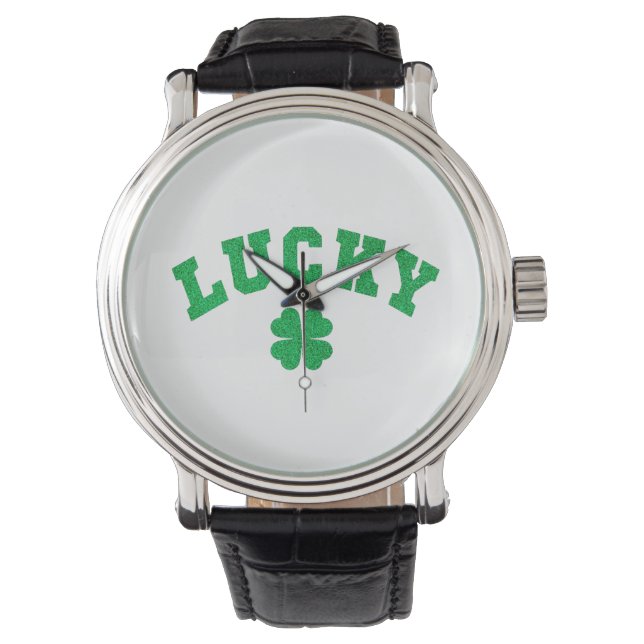Montre Trèfle Chanceux Saint Patrick Impression des Deux  (devant)
