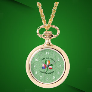 Montre Trèfle personnalisé italo-irlandais américain