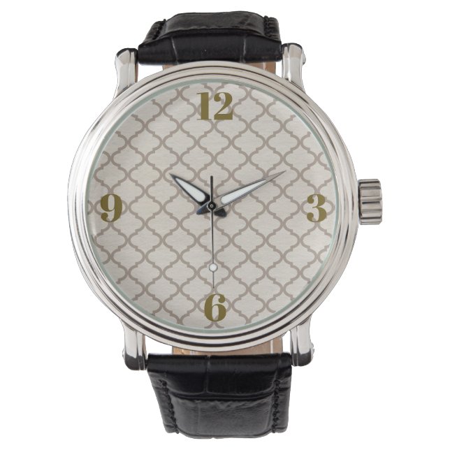 Montre Trellis Marocain Bone/Beige  (devant)
