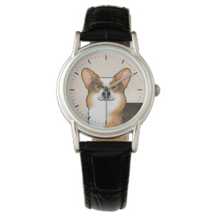 Montre Tri Pembroke en tête rouge Portrait de Chien Corgi