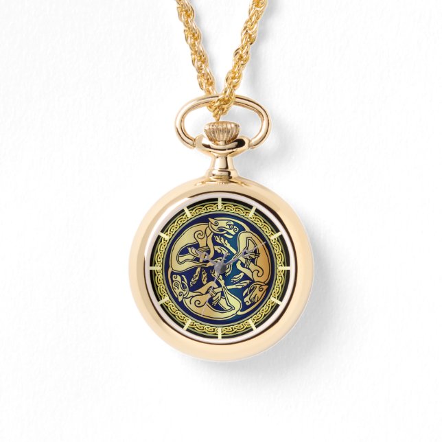 Montre Triade de réseautage de loup celtique (Recto)