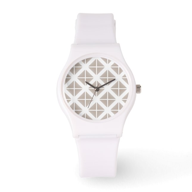 Montre Triangle Motif tendance beige (Recto)